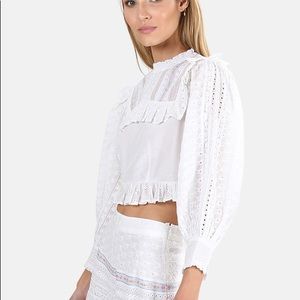 LoveShackFancy Doreen Ruffle Crop Top Size 0